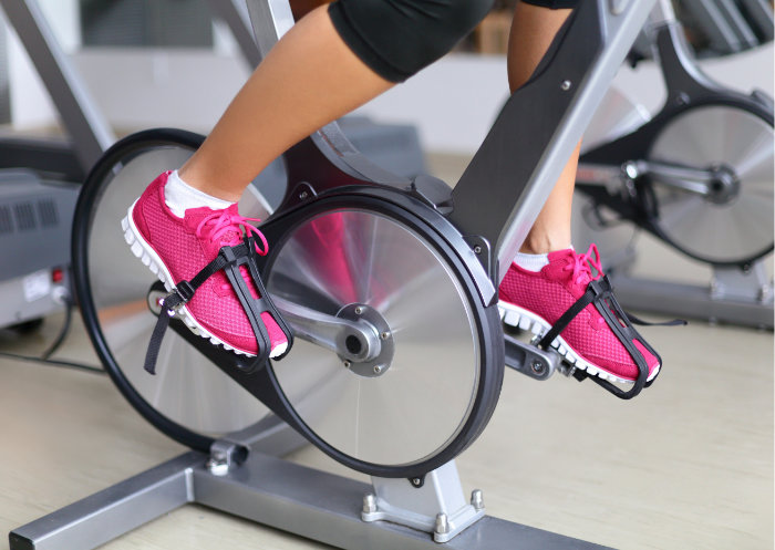 Persn on exercise bike