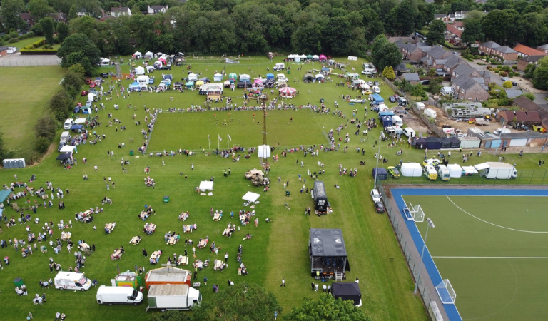 An aerial view of Armed Forces Day
