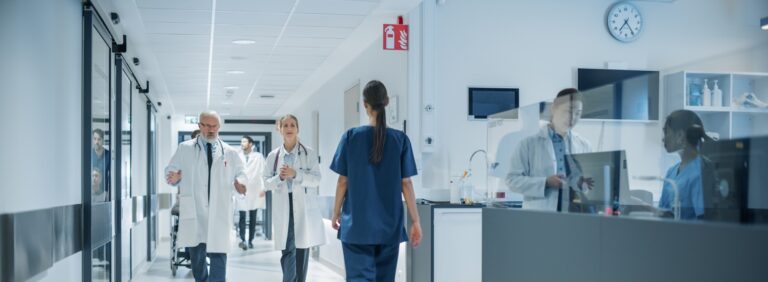Doctors and nurses working in a hospital