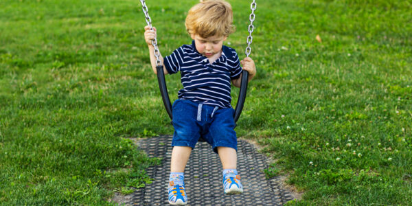 Young child on a swing