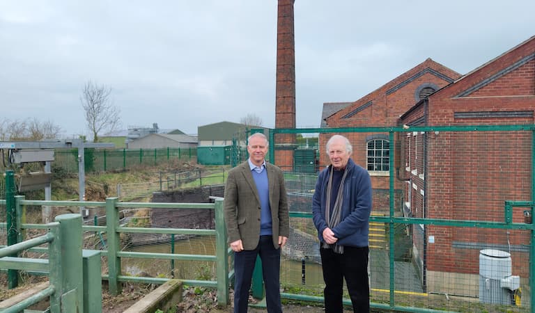 Cllr Tim Mitchell and Cllr David Rose at Owsten Ferry pumping station.