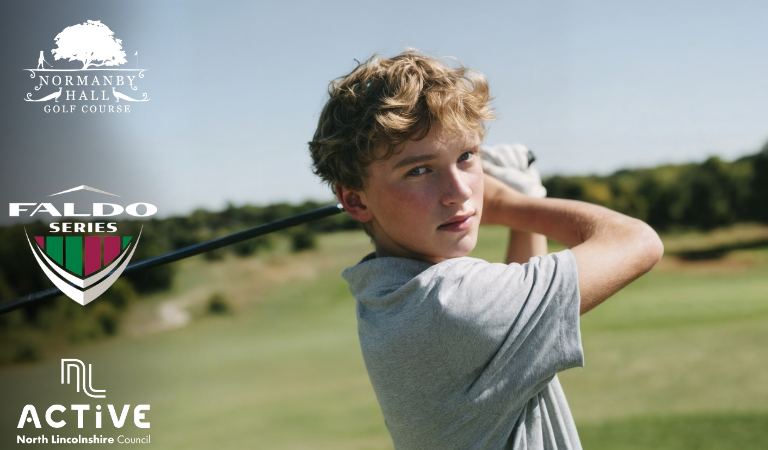 Photo of a boy with a golf club