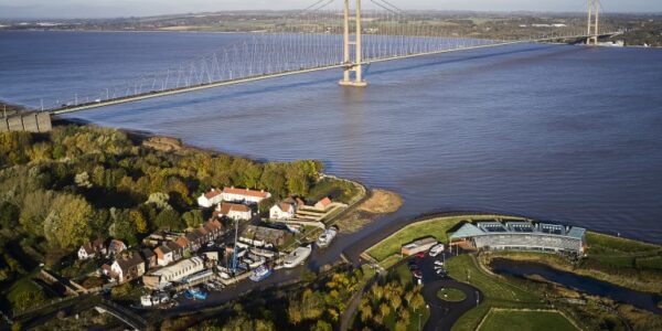 A view of the Humber Bridge looking out from Barton upon Humber
