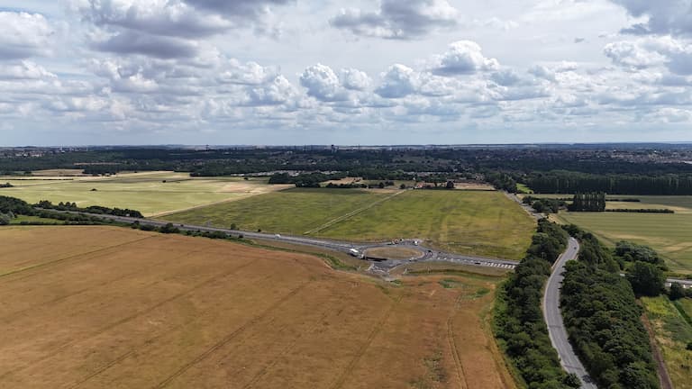 Aerial shot of M181 Burringham bypass site
