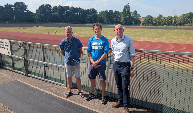 Cllr John Davison, Jono Frary and Cllr Rob Waltham at Quibell Park